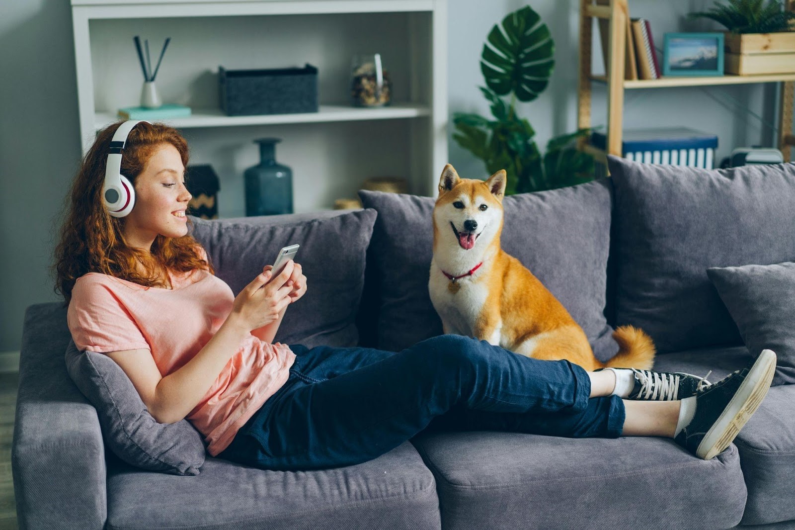 Woman with pets